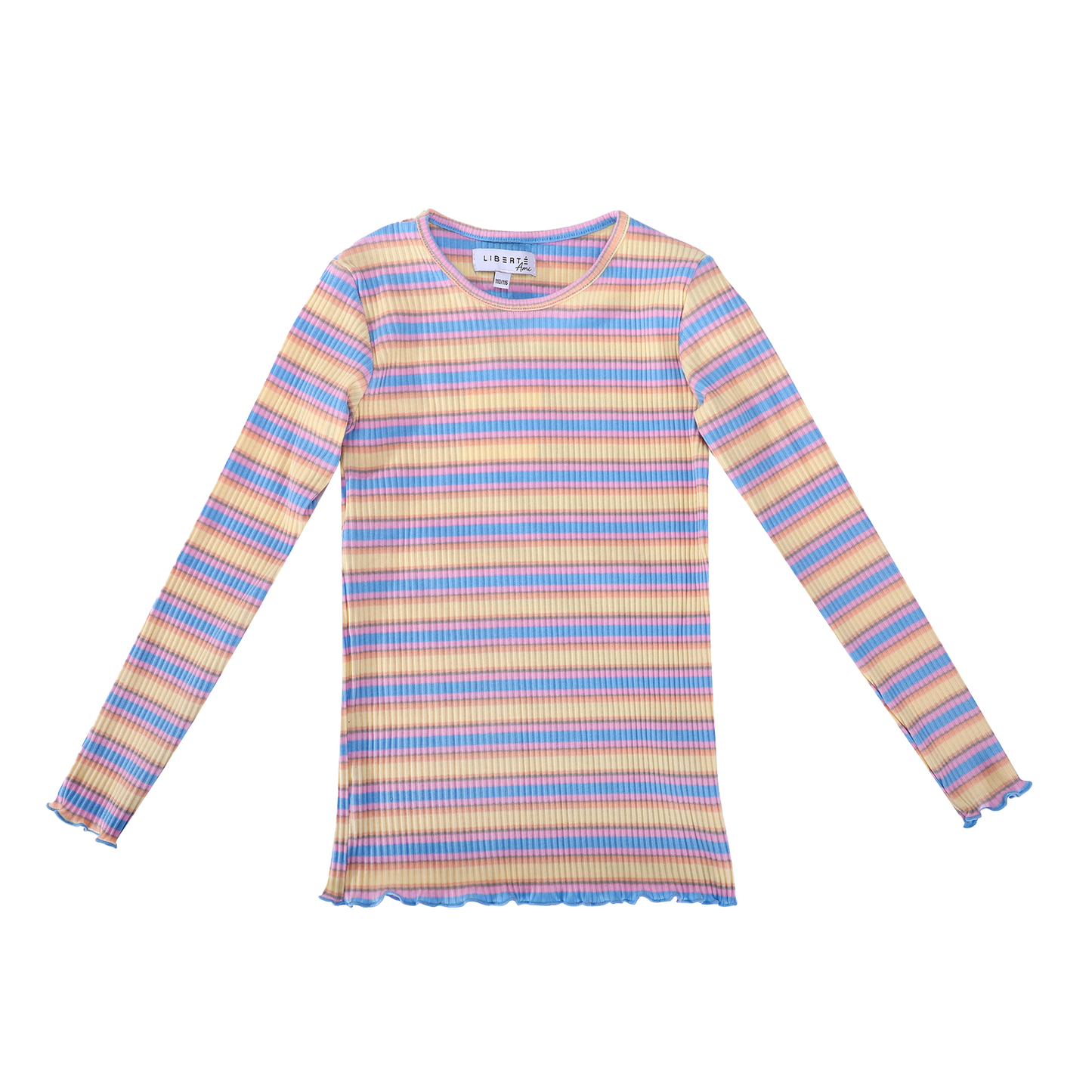 Natalia kids blouse - Yellow/Rose/Blue Stripe
