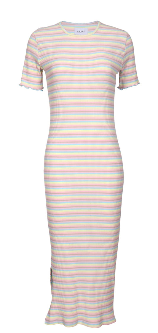 Natalia dress - Dusty multicolor stripe