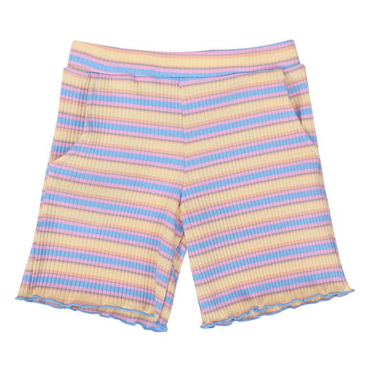 Natalia kids shorts - Yellow/Rose/Blue Stripe