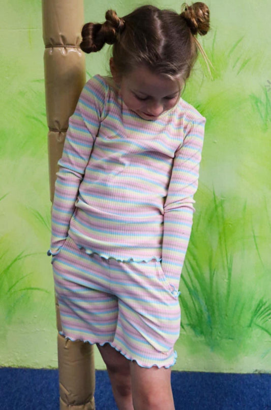 Natalia blouse kids - Dusty multicolor stripe