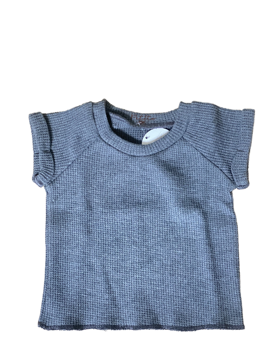 Vaffel t-shirt - Mørke blå/grå